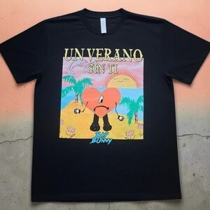 Un Verano Sin Ti Bad Bunny Graphic Tee Black/Pastel Unisex M/L  Music Street Wr